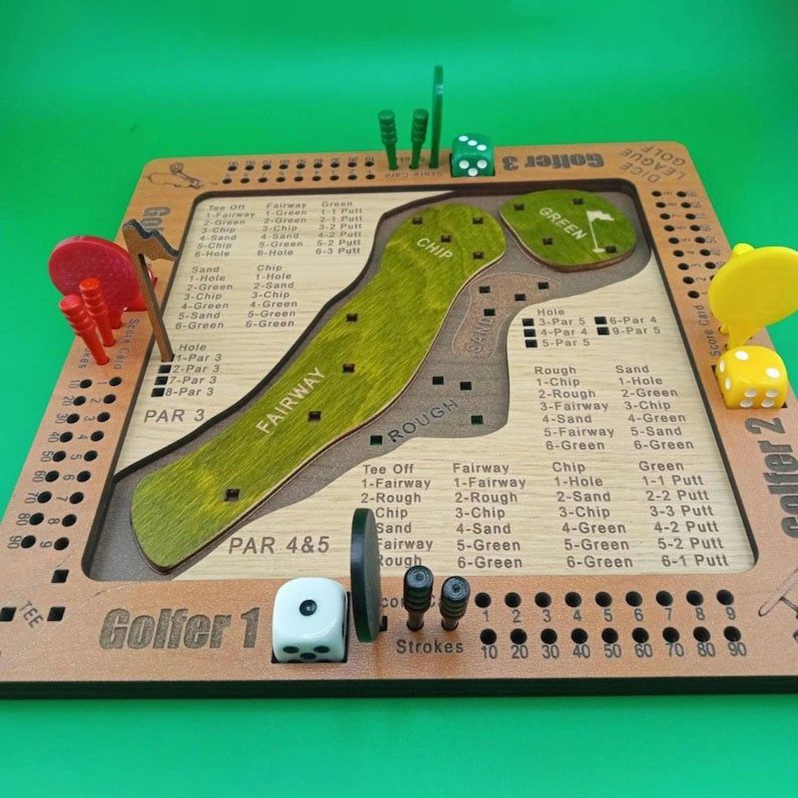 Party Games Indoor - Permainan Dadu Golf Kayu, Mainan Golf