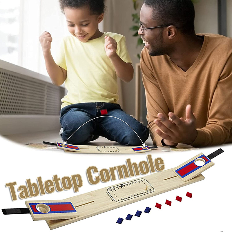 Cornhole Board Set - Desktop Cornhole Klasik Mini Travel Kayu