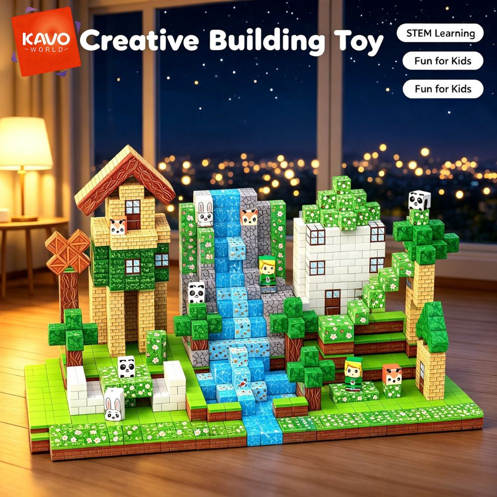 Party Games Indoor For 6 12 Year Olds - KAVOWORLD 150pcs Blok Bangunan Rumah Hutan