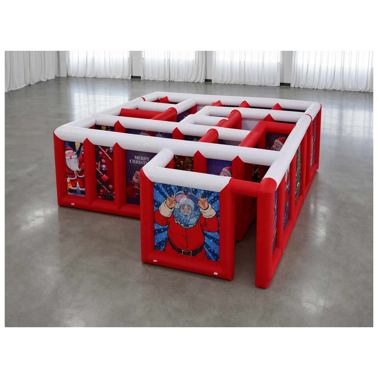 Kids Party Games - Labirin Tiup Atap Datar Merah Putih