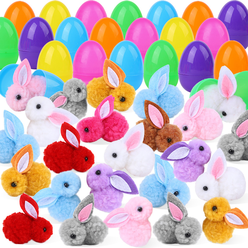 Party Games Egg - 24/48Pcs Telur Paskah Lucu dengan Figur