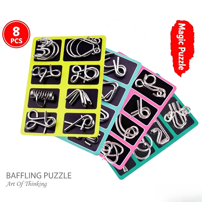 8 Buah Set Puzzle Logam Klasik - Party Games Quiz ulasan dan harga