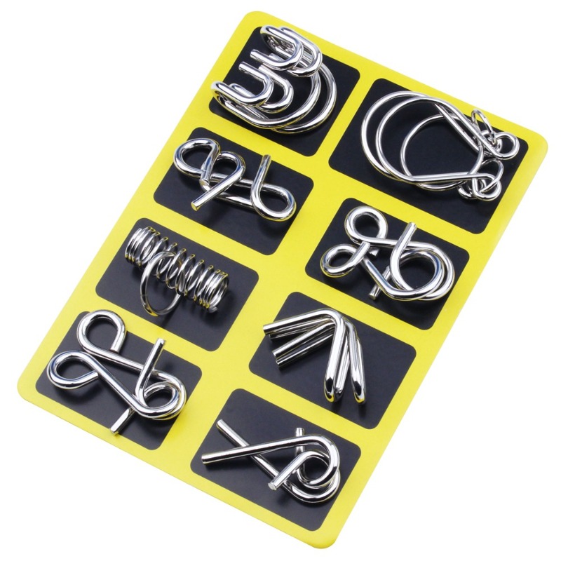 8 Buah Set Puzzle Logam Klasik - Party Games Quiz ulasan dan harga