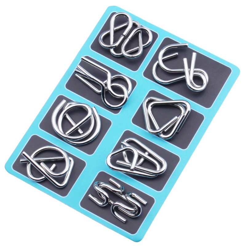 8 Buah Set Puzzle Logam Klasik - Party Games Quiz ulasan dan harga