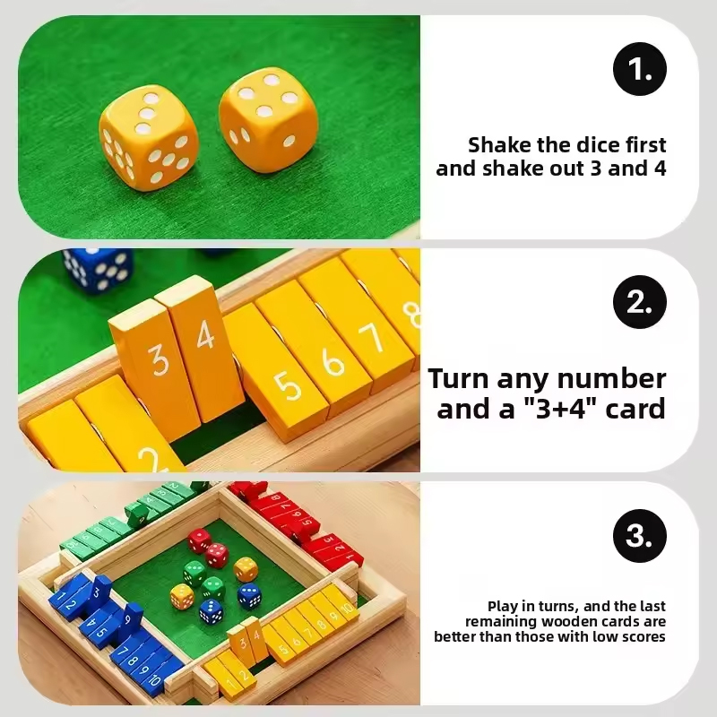 Permainan Kotak Dadu Kayu Kart - Party Games For 7 People ulasan dan harga