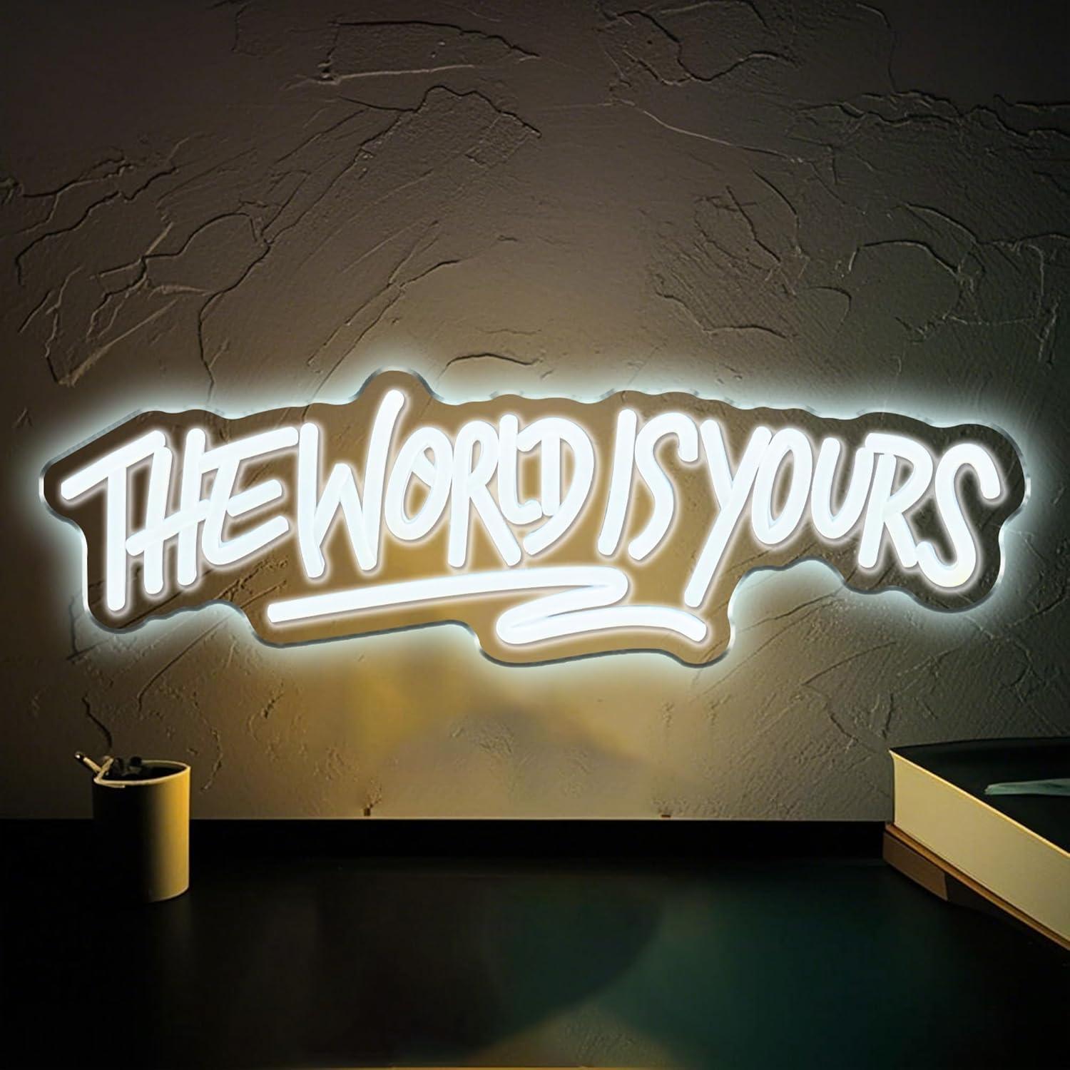 Lampu LED Neon Sign The World  - Party Games Birthday ulasan dan harga