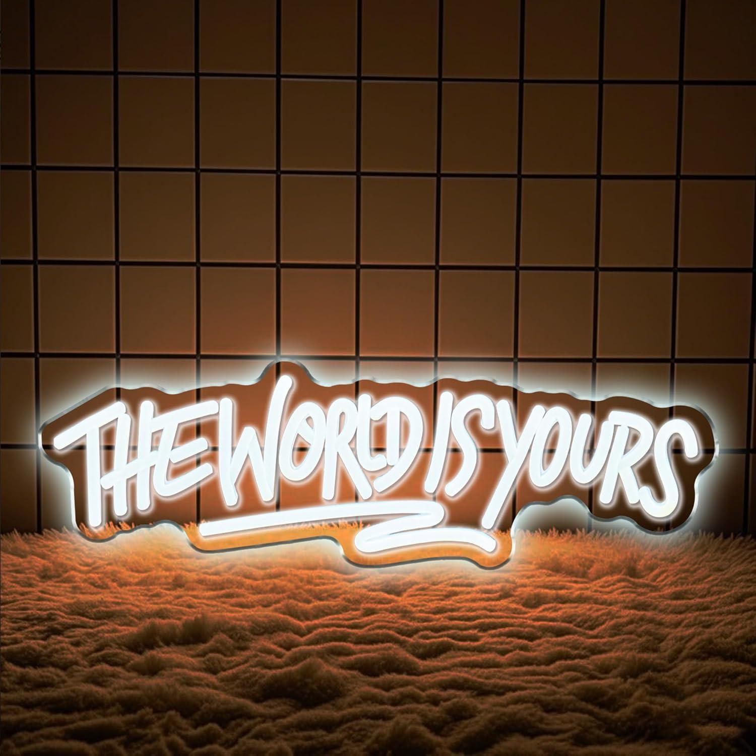 Lampu LED Neon Sign The World  - Party Games Birthday ulasan dan harga