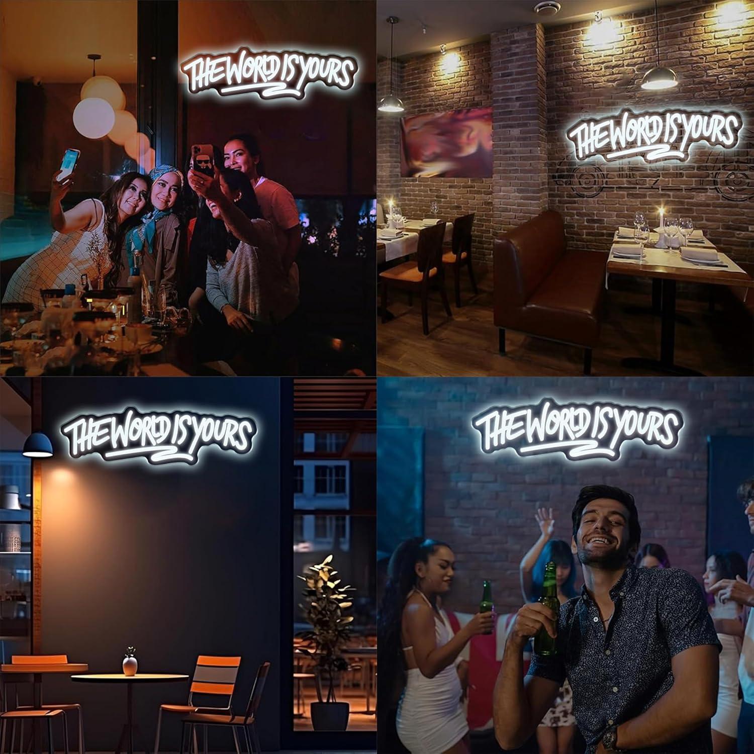 Lampu LED Neon Sign The World  - Party Games Birthday ulasan dan harga